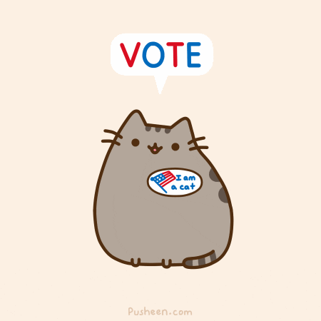 Pusheen says "Vote."