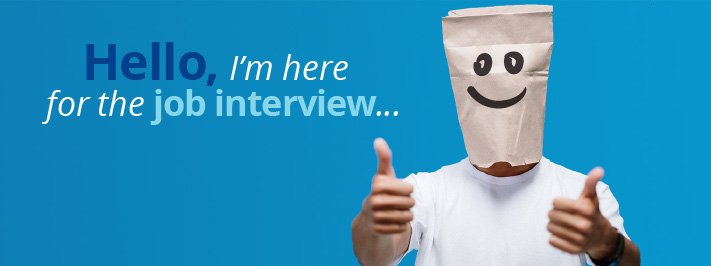 An anonymous data science candidate with a paper bag over his head.