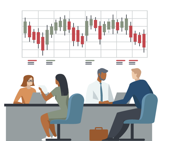 for-finance Financial analysts giving advice to clients.